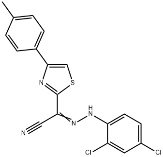 (Z)-N-(2,4-dichlorophenyl)-4-(p-tolyl)thiazole-2-carbohydrazonoyl cyanide,477195-40-7,结构式