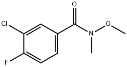 3-chloro-4-fluoro-N-methoxy-N-methylbenzamide 结构式