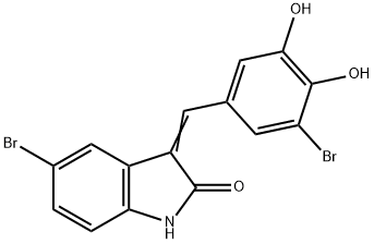 (3Z)-5-bromo-3-[(3-bromo-4,5-dihydroxyphenyl)methylidene]-1H-indol-2-one Struktur