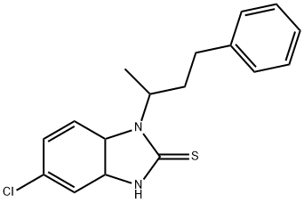 5-Chloro-1-(1-methyl-3-phenyl-propyl)-3a,7a-dihydro-1H-benzoimidazole-2-thiol,486997-47-1,结构式