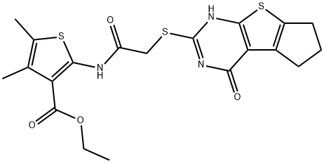 488129-18-6 ethyl 4,5-dimethyl-2-(2-((4-oxo-3,5,6,7-tetrahydro-4H-cyclopenta[4,5]thieno[2,3-d]pyrimidin-2-yl)thio)acetamido)thiophene-3-carboxylate