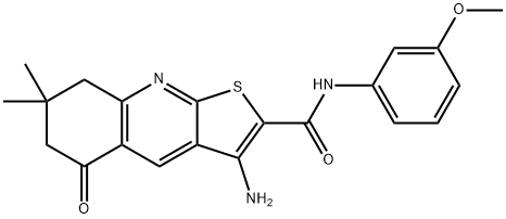 489398-03-0 3-amino-N-(3-methoxyphenyl)-7,7-dimethyl-5-oxo-5,6,7,8-tetrahydrothieno[2,3-b]quinoline-2-carboxamide