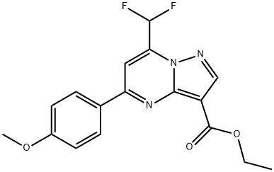 ethyl 7-(difluoromethyl)-5-(4-methoxyphenyl)pyrazolo[1,5-a]pyrimidine-3-carboxylate 化学構造式