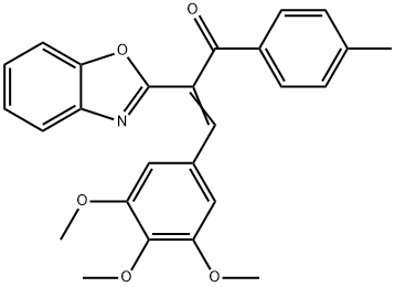 (Z)-2-(benzo[d]oxazol-2-yl)-1-(p-tolyl)-3-(3,4,5-trimethoxyphenyl)prop-2-en-1-one 结构式