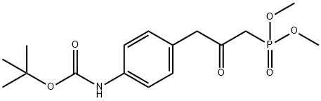 叔丁基(4-(3-(二甲氧基磷酰基)-2-氧代丙基)苯基氨基甲酸酯 结构式