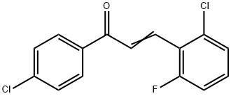 (2E)-3-(2-chloro-6-fluorophenyl)-1-(4-chlorophenyl)prop-2-en-1-one 化学構造式