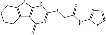 2-((4-oxo-3,4,5,6,7,8-hexahydrobenzo[4,5]thieno[2,3-d]pyrimidin-2-yl)thio)-N-(thiazol-2-yl)acetamide Structure