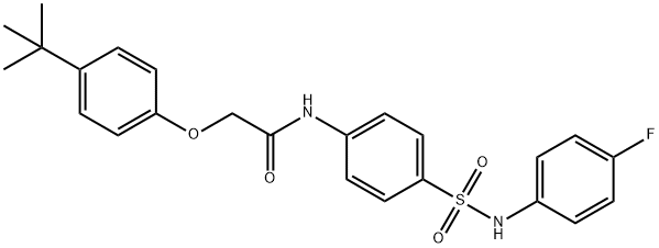 2-(4-tert-butylphenoxy)-N-(4-{[(4-fluorophenyl)amino]sulfonyl}phenyl)acetamide 结构式