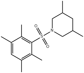 3,5-dimethyl-1-((2,3,5,6-tetramethylphenyl)sulfonyl)piperidine Struktur
