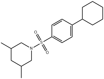1-((4-cyclohexylphenyl)sulfonyl)-3,5-dimethylpiperidine 化学構造式