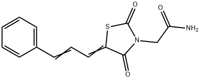 2-((Z)-2,4-dioxo-5-((E)-3-phenylallylidene)thiazolidin-3-yl)acetamide Struktur