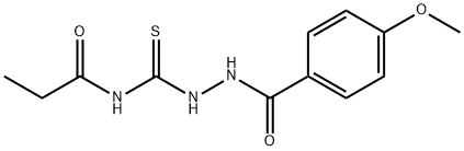 N-{[2-(4-methoxybenzoyl)hydrazino]carbonothioyl}propanamide,496029-28-8,结构式