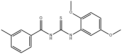 N-{[(2,5-dimethoxyphenyl)amino]carbonothioyl}-3-methylbenzamide Struktur