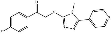 1-(4-fluorophenyl)-2-((4-methyl-5-(pyridin-4-yl)-4H-1,2,4-triazol-3-yl)thio)ethan-1-one,496775-87-2,结构式