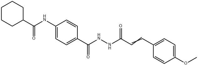 N-[4-({2-[3-(4-methoxyphenyl)acryloyl]hydrazino}carbonyl)phenyl]cyclohexanecarboxamide 结构式