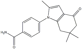 4-(2,6,6-三甲基L-4-羰基-5,7-二氢吲哚-1-)苯甲酰胺 结构式