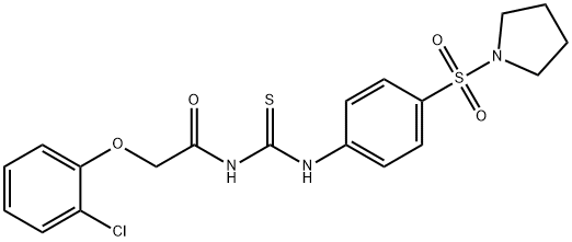 2-(2-chlorophenoxy)-N-({[4-(1-pyrrolidinylsulfonyl)phenyl]amino}carbonothioyl)acetamide,497081-69-3,结构式