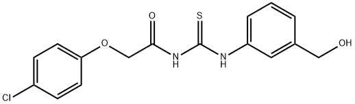 2-(4-chlorophenoxy)-N-({[3-(hydroxymethyl)phenyl]amino}carbonothioyl)acetamide 结构式