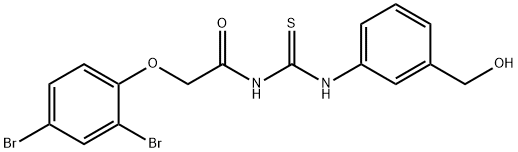 2-(2,4-dibromophenoxy)-N-({[3-(hydroxymethyl)phenyl]amino}carbonothioyl)acetamide 结构式