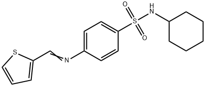 N-cyclohexyl-4-[(2-thienylmethylene)amino]benzenesulfonamide 化学構造式