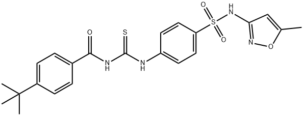 4-tert-butyl-N-{[(4-{[(5-methyl-3-isoxazolyl)amino]sulfonyl}phenyl)amino]carbonothioyl}benzamide Structure