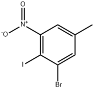 1-bromo-2-iodo-5-methyl-3-nitrobenzene 化学構造式