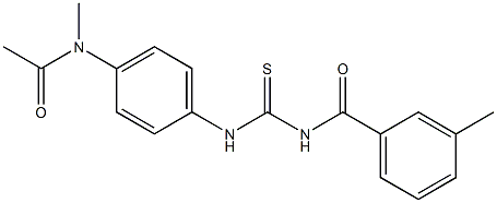 N-[({4-[acetyl(methyl)amino]phenyl}amino)carbonothioyl]-3-methylbenzamide 结构式