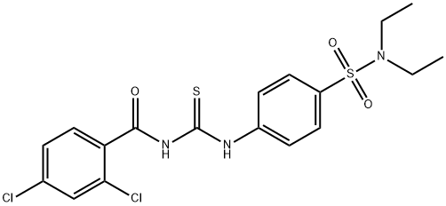 2,4-dichloro-N-[({4-[(diethylamino)sulfonyl]phenyl}amino)carbonothioyl]benzamide Struktur
