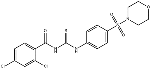 2,4-dichloro-N-({[4-(4-morpholinylsulfonyl)phenyl]amino}carbonothioyl)benzamide 结构式