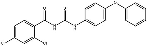 2,4-dichloro-N-{[(4-phenoxyphenyl)amino]carbonothioyl}benzamide 化学構造式