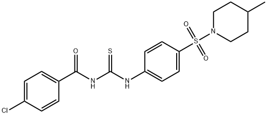 4-chloro-N-[({4-[(4-methyl-1-piperidinyl)sulfonyl]phenyl}amino)carbonothioyl]benzamide 结构式
