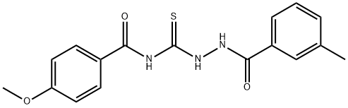 4-methoxy-N-{[2-(3-methylbenzoyl)hydrazino]carbonothioyl}benzamide 结构式