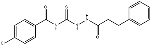 4-chloro-N-{[2-(3-phenylpropanoyl)hydrazino]carbonothioyl}benzamide 化学構造式