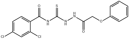 2,4-dichloro-N-{[2-(phenoxyacetyl)hydrazino]carbonothioyl}benzamide 结构式