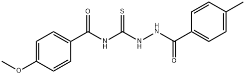 4-methoxy-N-{[2-(4-methylbenzoyl)hydrazino]carbonothioyl}benzamide 结构式