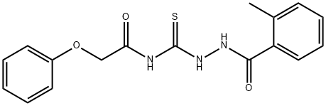 N-{[2-(2-methylbenzoyl)hydrazino]carbonothioyl}-2-phenoxyacetamide Structure