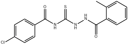 4-chloro-N-{[2-(2-methylbenzoyl)hydrazino]carbonothioyl}benzamide 结构式