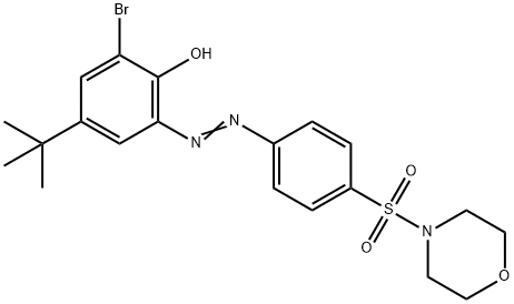 2-bromo-4-tert-butyl-6-{[4-(4-morpholinylsulfonyl)phenyl]diazenyl}phenol Struktur