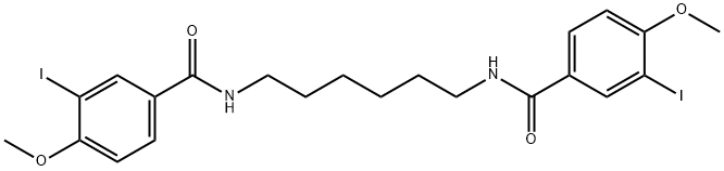 N,N'-1,6-hexanediylbis(3-iodo-4-methoxybenzamide) 结构式