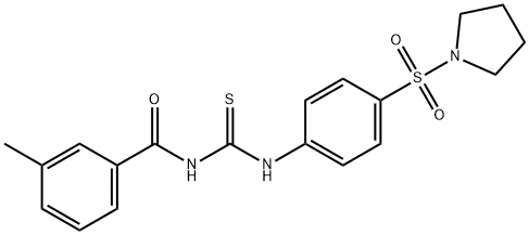 3-methyl-N-({[4-(1-pyrrolidinylsulfonyl)phenyl]amino}carbonothioyl)benzamide 结构式