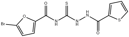 5-bromo-N-{[2-(2-thienylcarbonyl)hydrazino]carbonothioyl}-2-furamide 结构式