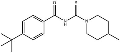 4-tert-butyl-N-[(4-methyl-1-piperidinyl)carbonothioyl]benzamide 化学構造式