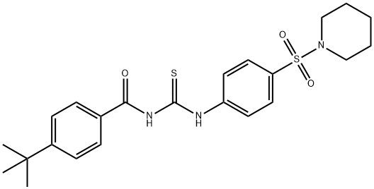 4-tert-butyl-N-({[4-(1-piperidinylsulfonyl)phenyl]amino}carbonothioyl)benzamide 结构式