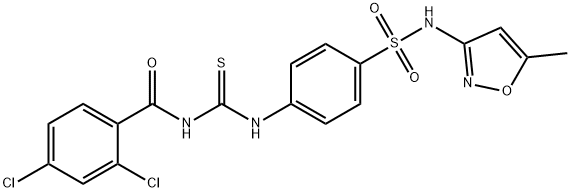 2,4-dichloro-N-{[(4-{[(5-methyl-3-isoxazolyl)amino]sulfonyl}phenyl)amino]carbonothioyl}benzamide 结构式