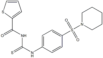 N-({[4-(1-piperidinylsulfonyl)phenyl]amino}carbonothioyl)-2-thiophenecarboxamide Structure