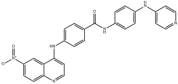Benzamide,4-[(6-nitro-4-quinolinyl)amino]-N-[4-(4-pyridinylamino)phenyl]- 化学構造式