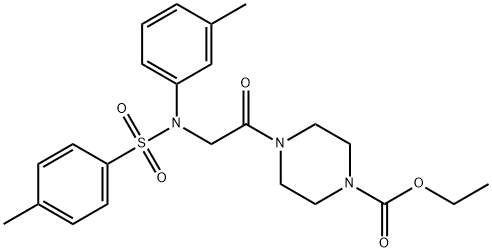 4-(N-(间甲苯基)-N-对甲苯基甘氨酸基)哌嗪-1-羧酸乙酯, 505051-15-0, 结构式