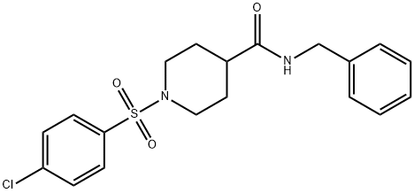 N-benzyl-1-[(4-chlorophenyl)sulfonyl]piperidine-4-carboxamide 化学構造式