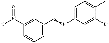 (3-bromo-4-methylphenyl)(3-nitrobenzylidene)amine Structure