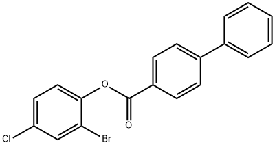 2-bromo-4-chlorophenyl 4-biphenylcarboxylate Struktur